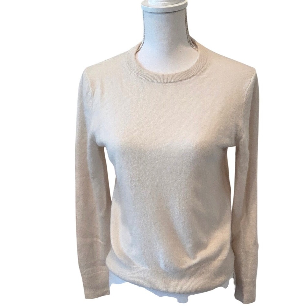 Quince Mongolian Cashmere Crewneck Sweater Ivory Cream Women Size Small - Picture 9 of 12
